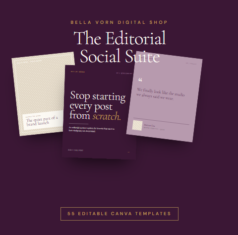 Preview of The Editorial Social Suite Canva templates